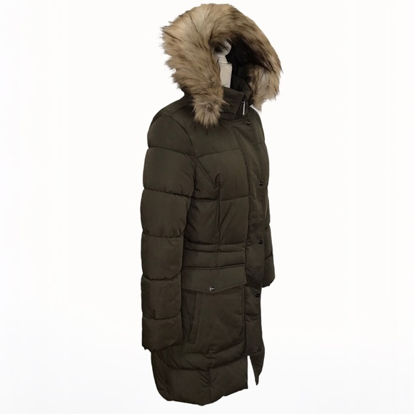 DKNY Faux-Fur Trim Hooded Women’s Parka/Coat - S - Picture 6 of 17